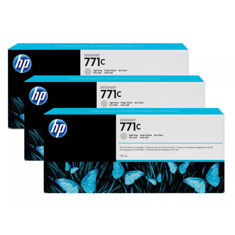 Hp 771C-B6Y38A Açık Gri Orijinal Kartuş 3Lü Paket